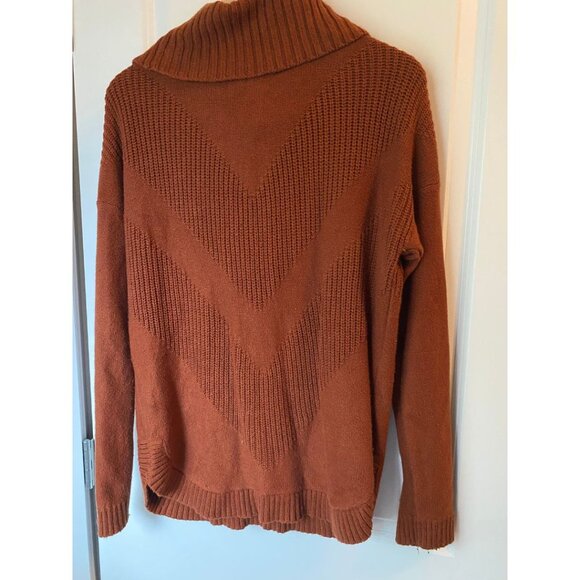 Banana Republic Oversized Chevron-Knit Cowl-Neck Sweater Women Size Large - Picture 6 of 8